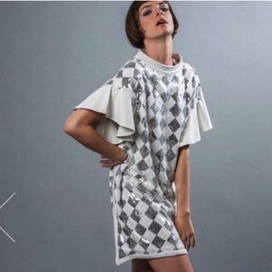 Used white & silver sequins nuvula dress